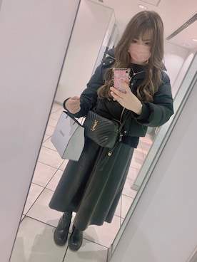 「MERCURYDUO（マーキュリーデュオ）のアイテム（ダウンジャケット/コート）」を使った、AIRIさん（レディース・161cm）の冬コーディネート