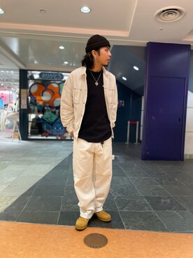 「AVIREX（アヴィレックス）のアイテム（カバーオール）」を使った、ありとくゆうとさん（メンズ・174cm）の秋コーディネート