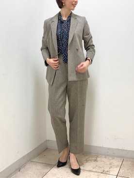 「NEWYORKER（ニューヨーカー）のアイテム（テーラードジャケット）」を使った、NEWYORKER_WOMENSさん（レディース・173cm）の秋コーディネート