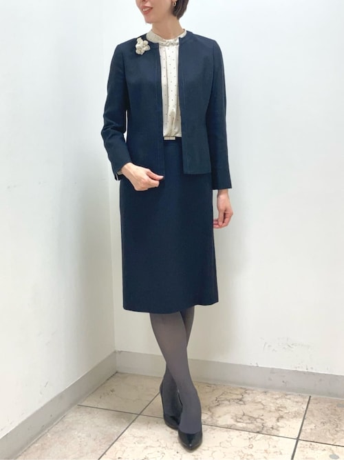 NEWYORKER L-SIZE / ニューヨーカー エルサイズ シャルマンドットプリント ボウタイ風ブラウス NEWYORKER L-SIZE｜【L】シャルマンドットプリント ボウタイ風