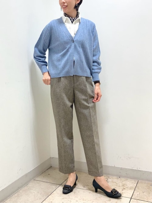 ニット セーター ウールカシミヤ Vネックショートカーディガン レディース NEWYORKER ニット セーター ウールカシミヤ Vネックショート