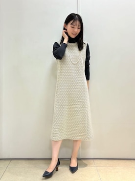 「オンオフ兼用」｜「アイテム（ワンピース）」を使った、NEWYORKER_WOMENSさん（レディース・154cm）の秋コーディネート