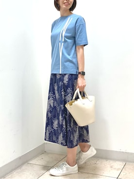 「プリントスカート」｜NEWYORKER_WOMENSさん（レディース・173cm）の夏コーディネート