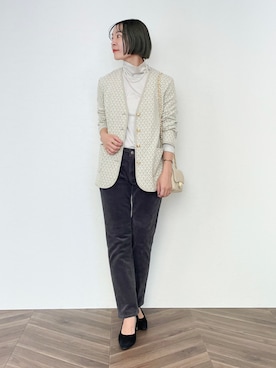 「NEWYORKER（ニューヨーカー）のアイテム（テーラードジャケット）」を使った、NEWYORKER_WOMENSさん（レディース・162cm）の秋コーディネート