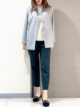 「オンオフ兼用」｜「アイテム（ダウンジャケット/コート）」を使った、NEWYORKER_WOMENSさん（レディース・174cm）の秋コーディネート