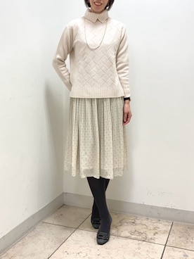 「オンオフ兼用」｜「アイテム（ワンピース）」を使った、NEWYORKER_WOMENSさん（レディース・173cm）の冬コーディネート