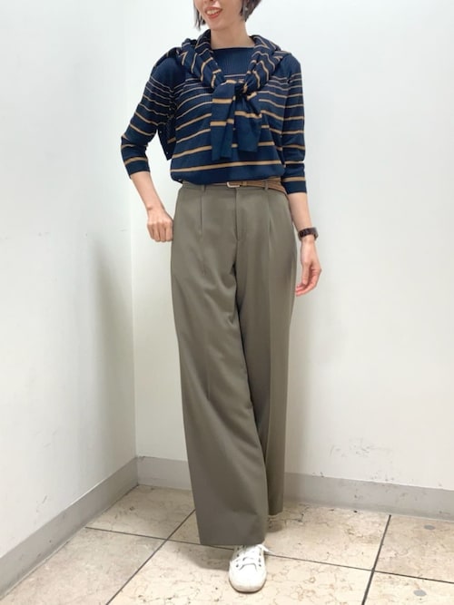 NEWYORKER tシャツ リブ風グラデーションボーダー クルーネック7