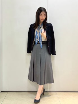 「アイテム（バンダナ/スカーフ）」を使った、NEWYORKER_WOMENSさん（レディース・154cm）の秋コーディネート