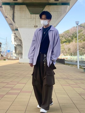 「CASPER JOHN（キャスパージョン）のアイテム（オールインワン・サロペット）」を使った、タコさん（メンズ・173cm）の春コーディネート
