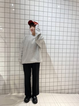 「クリスマス」｜「アイテム（キャップ）」を使った、中西萌香さん（レディース・148cm）の冬コーディネート