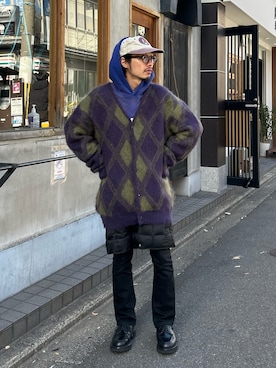 「ニードルス」｜福島大さん（メンズ・156cm）の冬コーディネート
