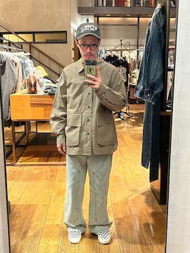 「CIAOPANIC（チャオパニック）のBIGポケットチェックシャツ（シャツ/ブラウス）」を使った、福島大さん（メンズ・156cm）の春コーディネート