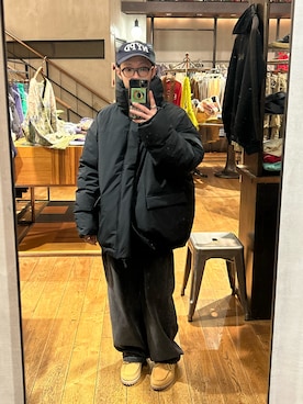 「CIAOPANIC（チャオパニック）のアイテム（ダウンジャケット/コート）」を使った、福島大さん（メンズ・156cm）の秋コーディネート