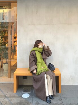 lawgy(ラウジー)の「stand neck leather cuff coat(その他アウター ...