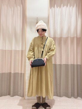 「ニットキャップ」｜「アイテム（ワンピース/ドレス）」を使った、nagiさん（レディース・157cm）の秋コーディネート