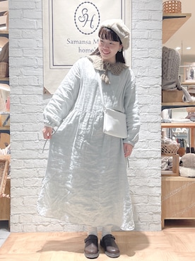 「サマンサモスモス」｜「アイテム（ハンチング/ベレー帽）」を使った、nagiさん（レディース・158cm）の秋コーディネート