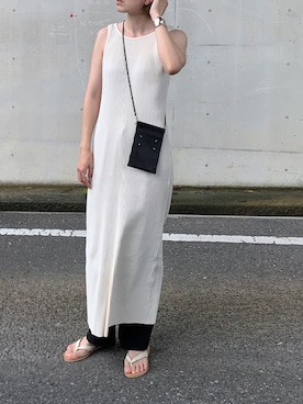 「CANAL JEAN（キャナルジーン）のアイテム（ワンピース）」を使った、cota_raさん（レディース・169cm）の夏コーディネート