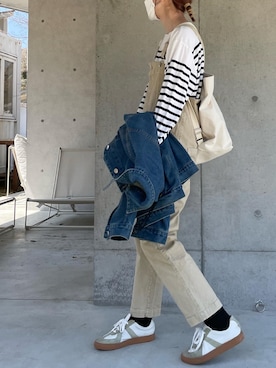 「CANAL JEAN（キャナルジーン）のアイテム（オールインワン・サロペット）」を使った、cota_raさん（レディース・169cm）の春コーディネート