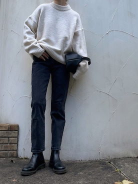 「Dr. Martens（ドクターマーチン）のDr.Martens CHLSEA BOOTS（ブーツ）」を使った、cota_raさん（レディース・169cm）の秋コーディネート