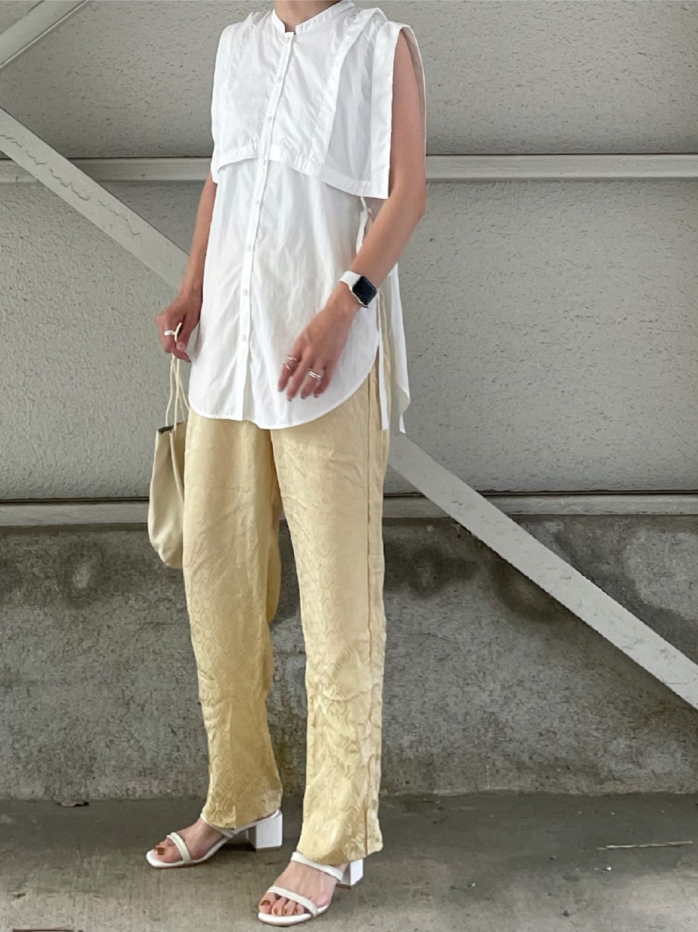 6(ROKU) MOTIF PANTS 総柄パンツ サテン イエロー Sサイズ 6（ロク）の「＜6(ROKU)＞MOTIF PANTS/パンツ ◇（その他パンツ