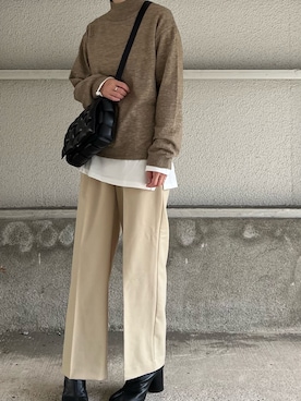 「HANES（ヘインズ）のアイテム」を使った、cota_raさん（レディース・169cm）の冬コーディネート