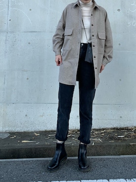 「Dr. Martens（ドクターマーチン）のDr.Martens CHLSEA BOOTS（ブーツ）」を使った、cota_raさん（レディース・169cm）の春コーディネート