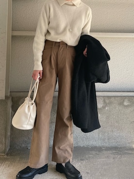 「theory（セオリー）のアイテム（トップス）」を使った、cota_raさん（レディース・169cm）の冬コーディネート