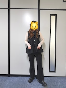 「アイテム（ベスト）」を使った、のののさん（レディース・162cm・20代）の秋コーディネート