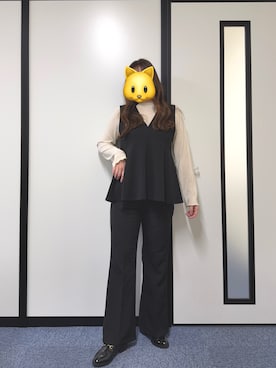 「アイテム（ベスト）」を使った、のののさん（レディース・162cm・20代）の冬コーディネート