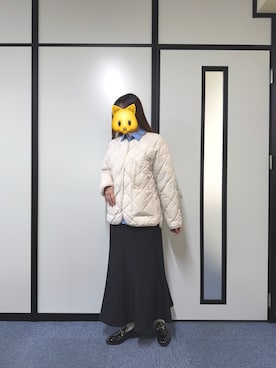 「アイテム（ノーカラージャケット）」を使った、のののさん（レディース・162cm）の秋コーディネート