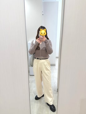 「アイテム（チノパンツ）」を使った、のののさん（レディース・162cm）の秋コーディネート