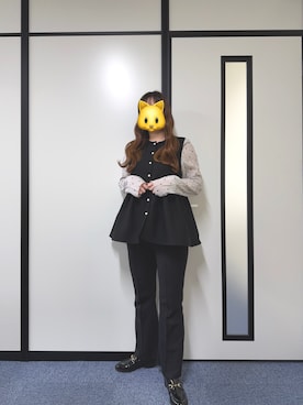 「アイテム（ベスト）」を使った、のののさん（レディース・162cm）の秋コーディネート