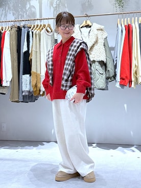 「アイテム（ポーチ）」を使った、おかえりさん（レディース・153cm・40代）の秋コーディネート