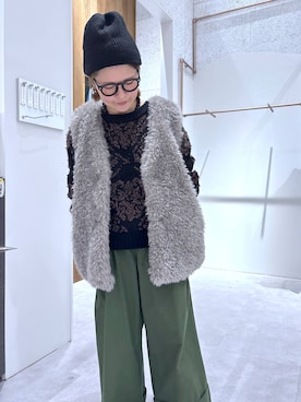 「アイテム（ベスト）」を使った、おかえりさん（レディース・153cm・40代）の秋コーディネート