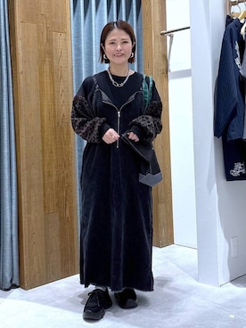 「アイテム（ママ＆ベビー、ブラック系）」を使った、おかえりさん（レディース・153cm）の秋コーディネート