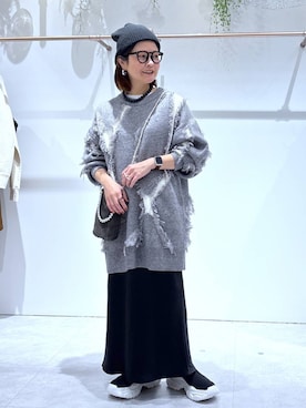 「LEPSIM（レプシィム）のストレッチサテンスカート　497324（スカート）」を使った、おかえりさん（レディース・153cm）の秋コーディネート