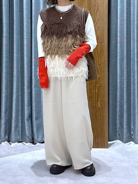 「アイテム（チョーカー）」を使った、おかえりさん（レディース・153cm・40代）の冬コーディネート