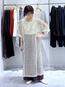 「アイテム（マタニティウェア/グッズ、ブラウン系）」を使った、おかえりさん（レディース・153cm）の春コーディネート
