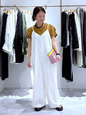 「アイテム（ポーチ）」を使った、おかえりさん（レディース・153cm）の春コーディネート