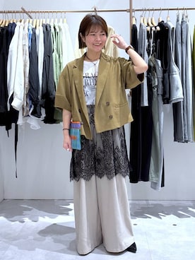 「アイテム（ポーチ）」を使った、おかえりさん（レディース・153cm）の春コーディネート