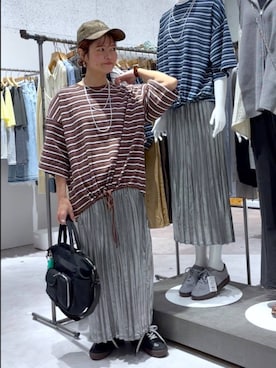 「アイテム（スカート、シルバー系）」を使った、おかえりさん（レディース・153cm）の夏コーディネート
