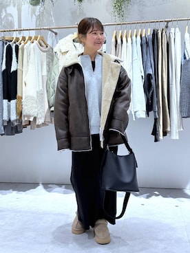 「LEPSIM（レプシィム）のストレッチサテンスカート　497324（スカート）」を使った、おかえりさん（レディース・153cm）の秋コーディネート