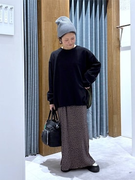 「アイテム（ママ＆ベビー、ブラック系）」を使った、おかえりさん（レディース・153cm）の秋コーディネート