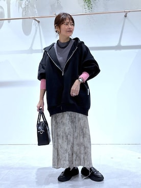 「アイテム（ボストンバッグ）」を使った、おかえりさん（レディース・153cm・40代）の秋コーディネート