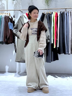 「アイテム（オールインワン・サロペット）」を使った、おかえりさん（レディース・153cm・40代）の冬コーディネート