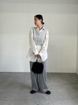 「アイテム（スリッポン）」を使った、asamiii425さん（レディース・163cm）の秋コーディネート