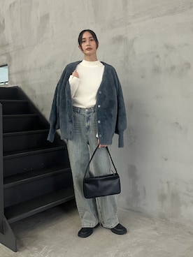 「アイテム（スリッポン）」を使った、asamiさん（レディース・163cm）の秋コーディネート