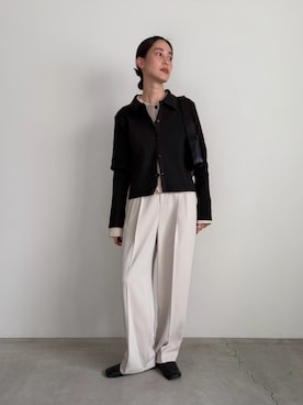 「select MOCA（セレクトモカ）のアイテム（スラックス）」を使った、asamiさん（レディース・163cm）の冬コーディネート