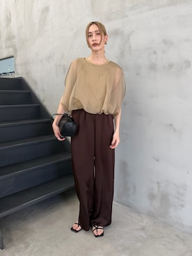 「select MOCA（セレクトモカ）のアイテム（パンツ）」を使った、asamiさん（レディース・163cm）の春コーディネート