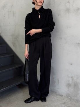 「select MOCA（セレクトモカ）のアイテム（スラックス）」を使った、asamiさん（レディース・163cm）の冬コーディネート